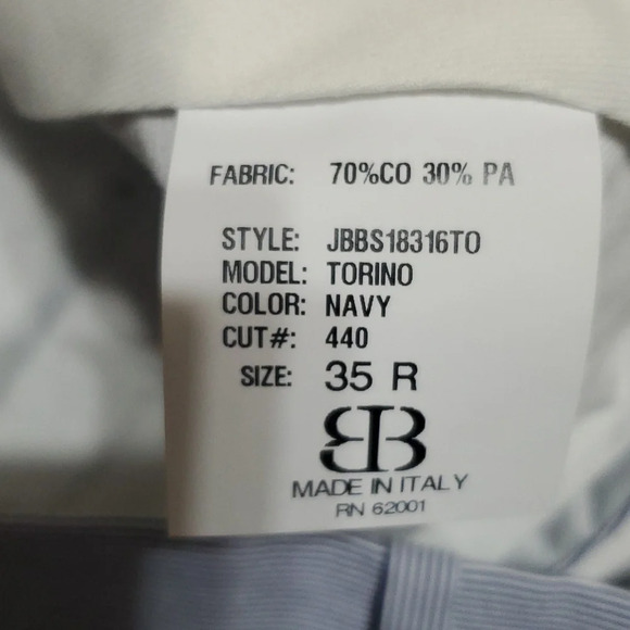 JB britches made in Italy seersucker striped torino flat front pants - Picture 5 of 7